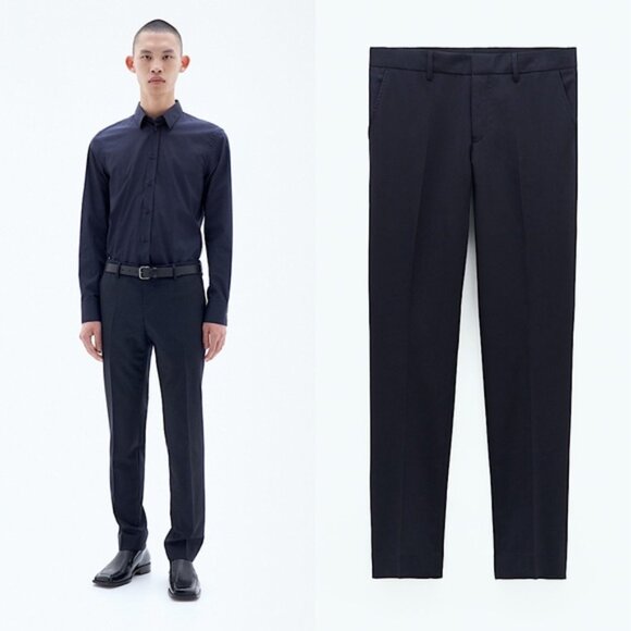 FILIPPA K Men’s Liam Wool Trousers in Navy - Picture 1 of 13